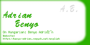 adrian benyo business card